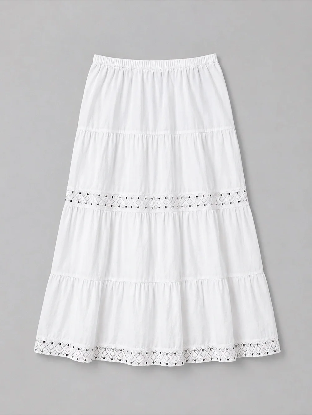 Womens Bohemian Midi Skirt Size 1X Festival Coachella Coastal Cottage Prairie